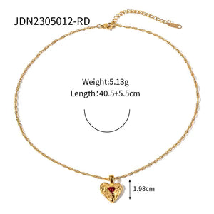 Love Hammer Pattern Zircon-Laid Necklace Women