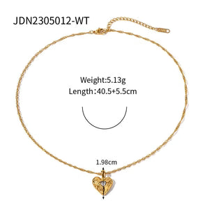 Love Hammer Pattern Zircon-Laid Necklace Women